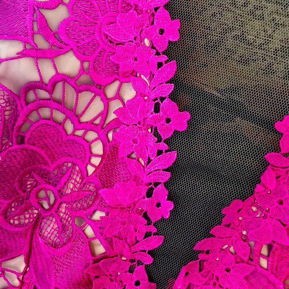 Hot Pink, illusion dress - Picture 3 of 3